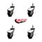 Service Caster 3 Inch Chrome Hooded Neoprene Rubber 7/8 Inch Grip Ring Stem Casters SCC, 4PK SCC-GR03S310-NPRB-BC-71678-4 - alternate 3
